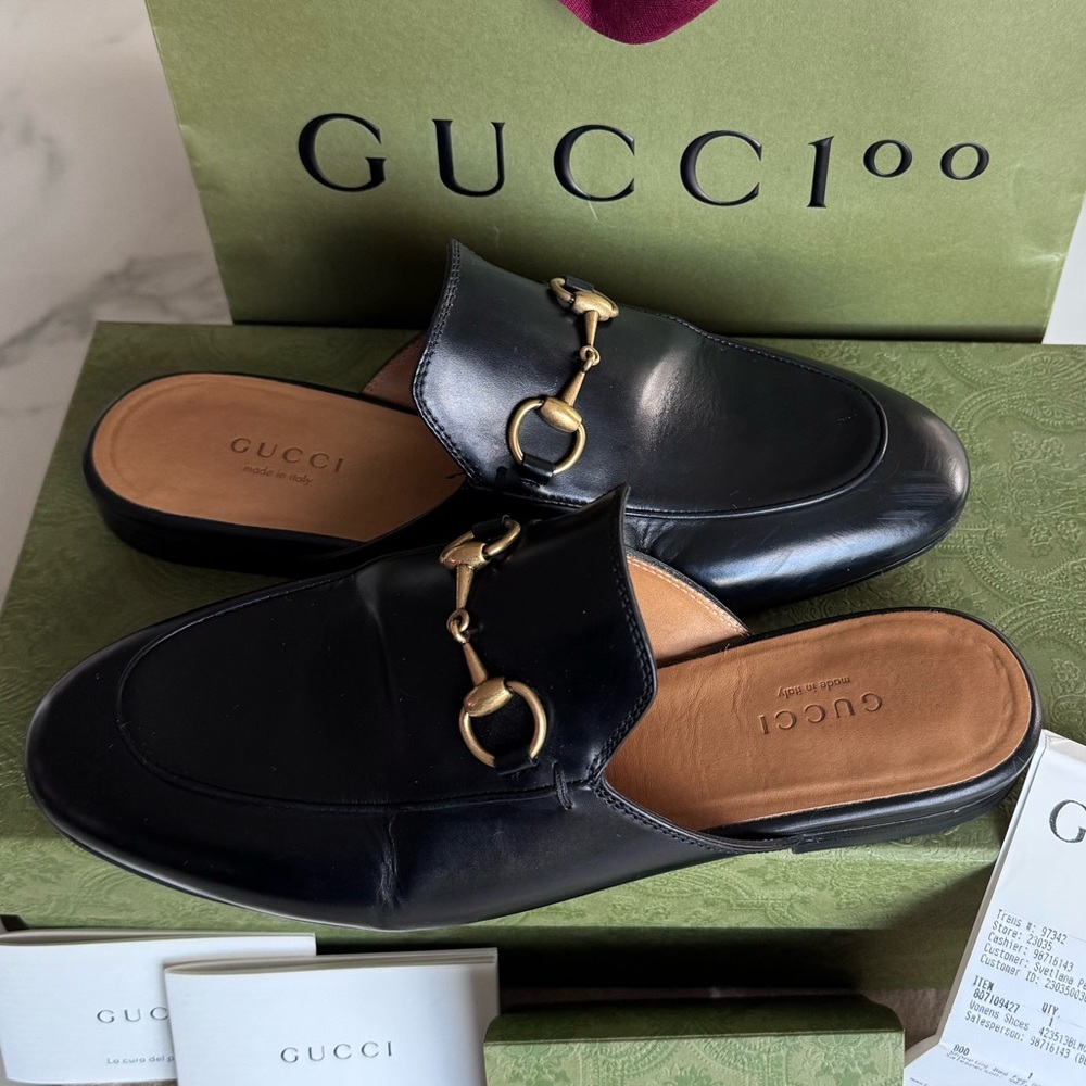 Gucci Black Princetown Mules size 35.5